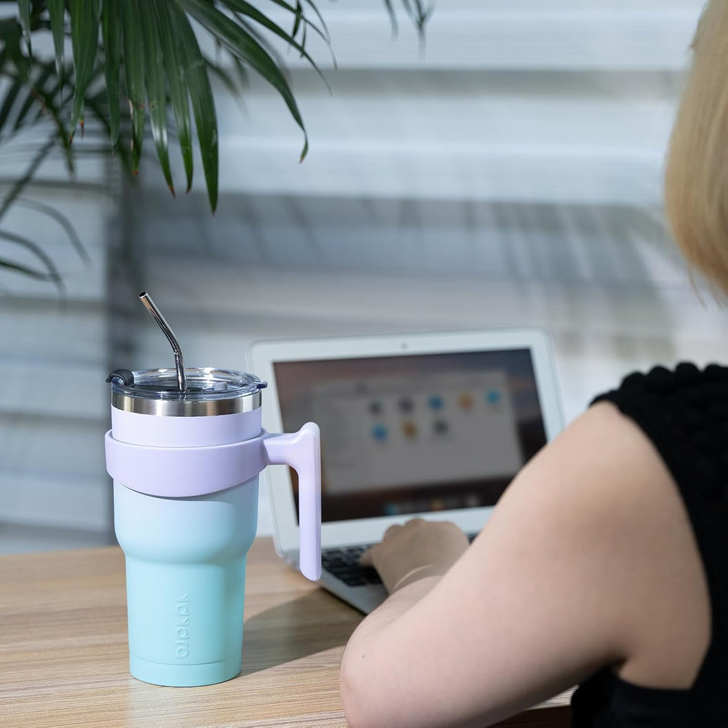 Tumbler With Handle And Straw Stainless Steel Insulated Tumbler Cups For Water Or Ice