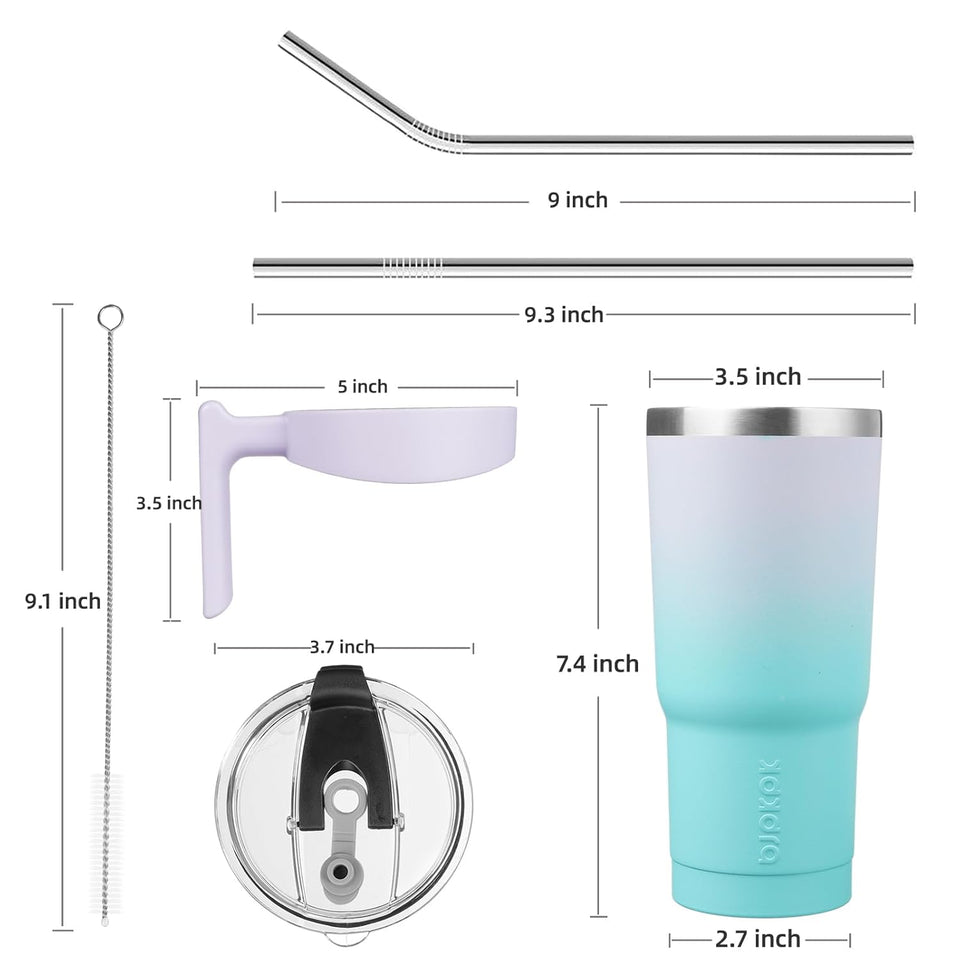Tumbler With Handle And Straw Stainless Steel Insulated Tumbler Cups For Water Or Ice