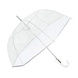 Transparent Auto Open Classic Dome Plastic Hook Handle - Fashion Stick Windproof Clear