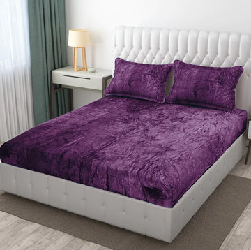 Ultra Soft Solid Plain Velvet Bedsheet