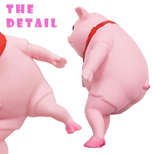 Novelty Cute Squishy Toy Pink Pig Gifts for Kids Adults, Decompress and Stress Stretch Animal Anxiety Relief Autism Disorders, Funny Pig Man...