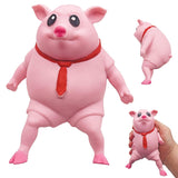 Novelty Cute Squishy Toy Pink Pig Gifts for Kids Adults, Decompress and Stress Stretch Animal Anxiety Relief Autism Disorders, Funny Pig Man...