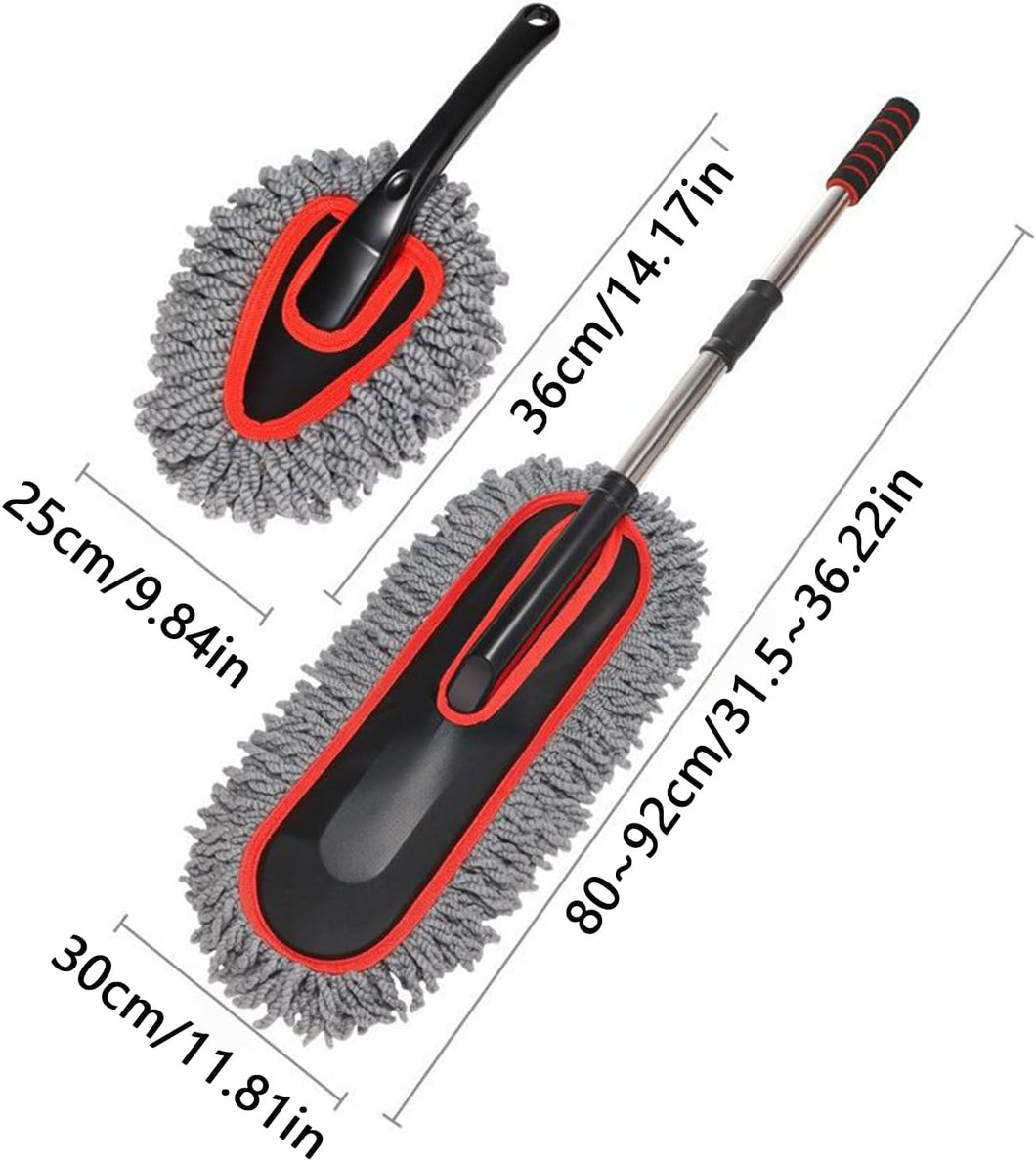 Lightweight Car Brush Duster - 2X Extendable No Scratch Soft Auto Accessories for Exterior