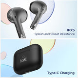 Boat Airdopes Joy, 35Hrs Battery, Fast Charge, IWP Tech, Low Latency, 2Mic ENx, Type-C Port, v5.3 Bluetooth Earbuds, TWS Ear Buds Wireless Earphones with...