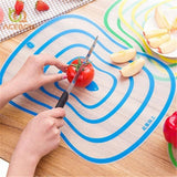 Plastic Cutting Board Mats for Vegetable & Fruits | Non-Slip Frosted Kitchen Transparent Chopping Board (Pack of 3)