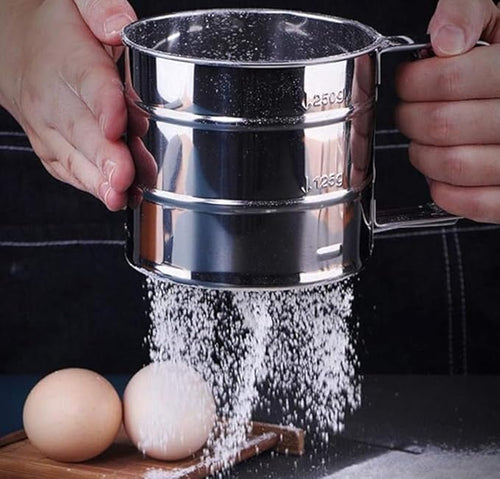 Flour Sifter/Atta chhani Hand Press Design Stainless Steel Flour Sifter Corrosion