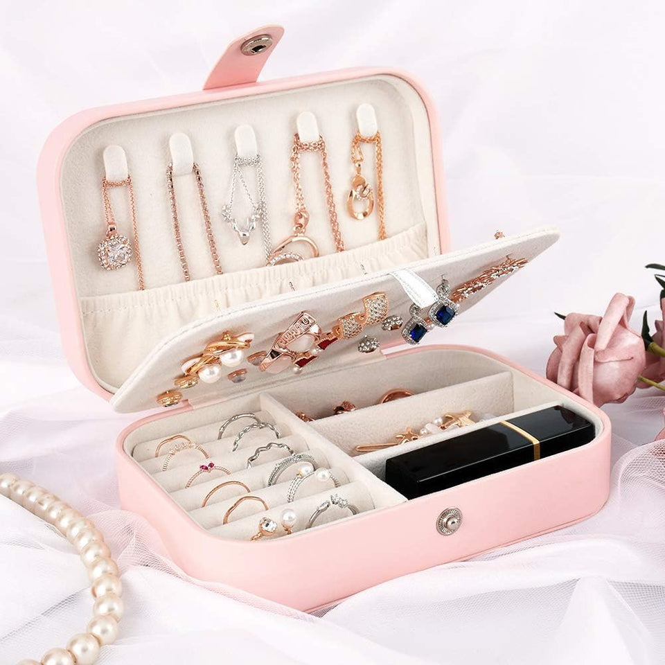 traders Leather Mini jeweler Travel Case, Small Jeweler Organizer, Portable rectangle Box