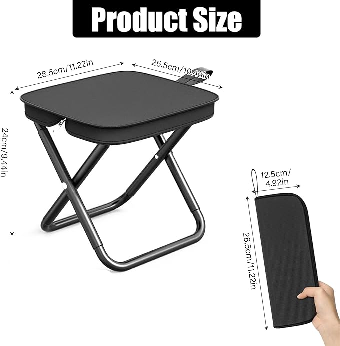Folding Stool, Portable Camping Stool with Carry Bag