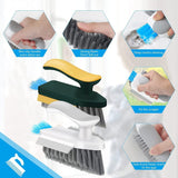 Tile Grout Cleaner Brush with Squeegee, V-Shape Gap Scrubber Multifunctional Scrubbing Floor Brush Cleaning