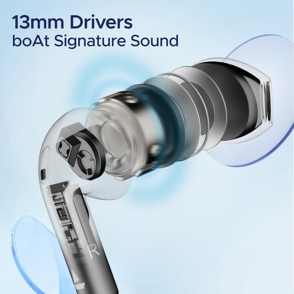 Boat Airdopes Joy, 35Hrs Battery, Fast Charge, IWP Tech, Low Latency, 2Mic ENx, Type-C Port, v5.3 Bluetooth Earbuds, TWS Ear Buds Wireless Earphones with...