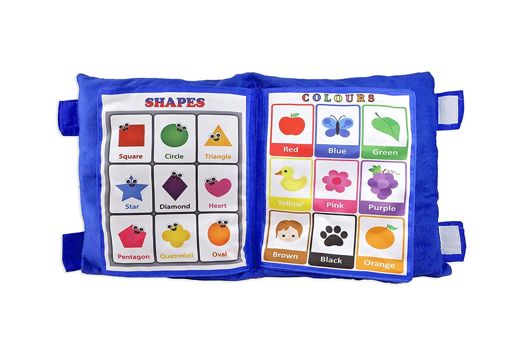 Printed Velvet Learning Baby Pillow/Cushion/Toys/Soft Toys/Toddler Pillow/Kids Pillow for Baby Boy/Baby Girl Colour - Purple (Blue)