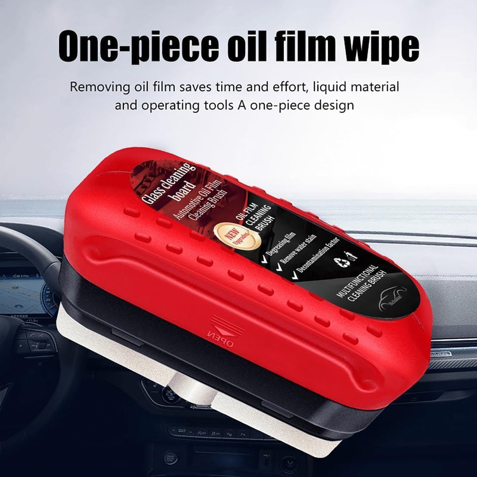 Automotive Oil Film Cleaning Brush, Glass Cleaning Board,Anti-Rain Fog Glass Oil Film Remover for
