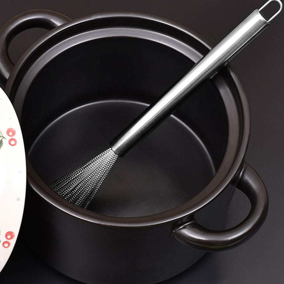 Multipurpose Stainless Steel Pots, Pans Cleaning Brush, Steel Scrubber for Kitchen Dishes Pots Pans Sink Cleaning, Non Slip Long Handle...