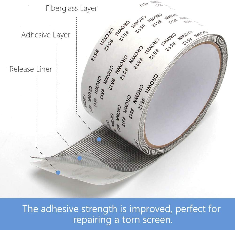 Mosquito Net Repair Tape - Self-Adhesive Grey, 2M x 50MM (Pack of 1),