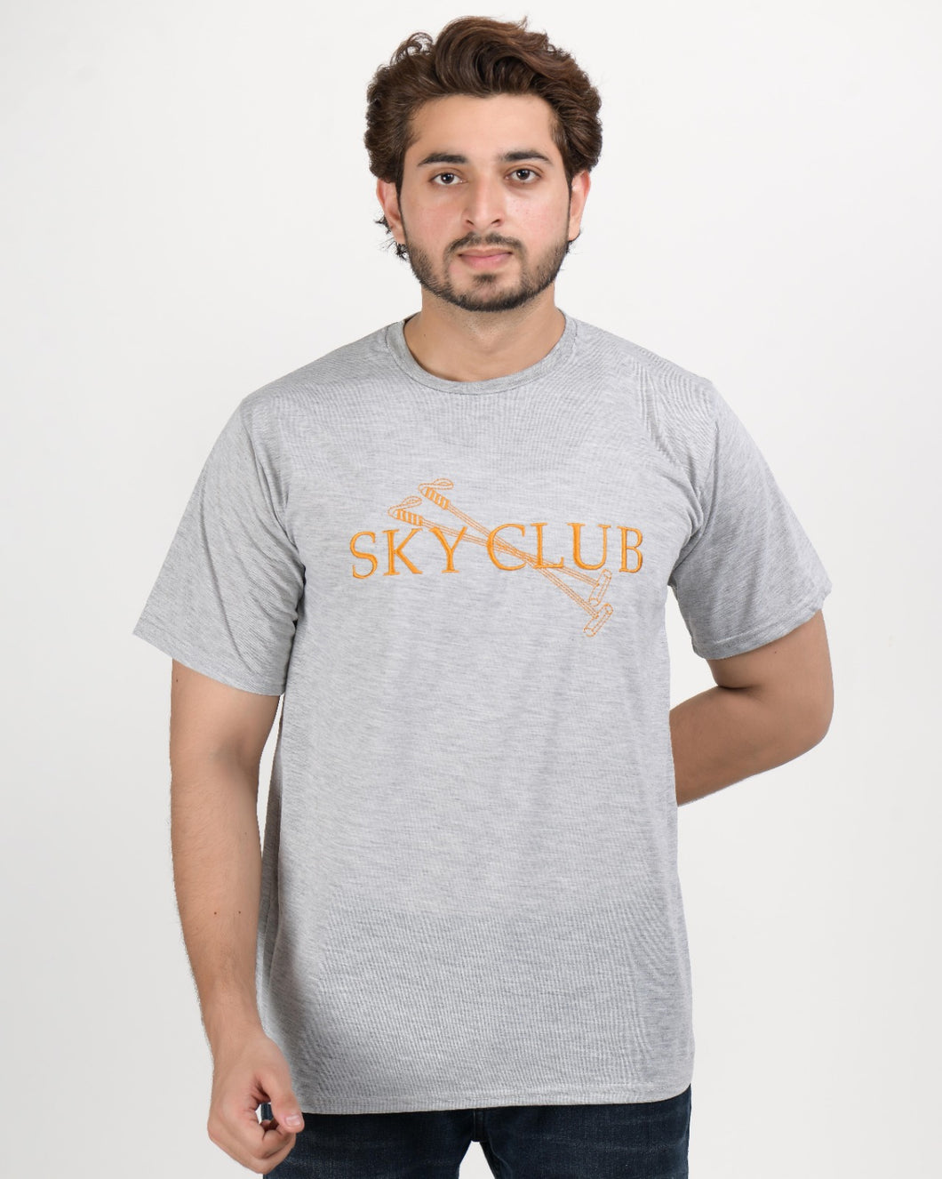 Sky Club T-Shirt Men's Large Graphic Tee Gray