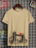Men Building Print Tee