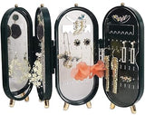 Fordable Jewelry Box With Mirror | Earring And Necklace Display Stand | Jewelry