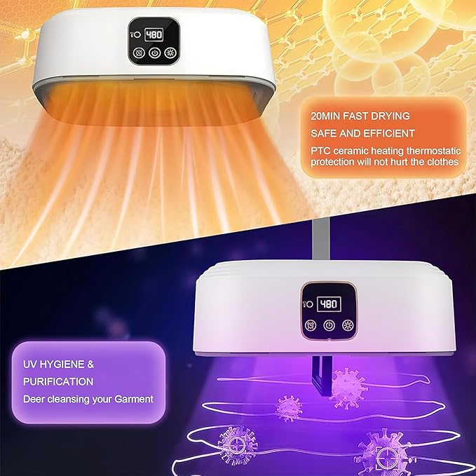 Portable Electric Cloth Dryer | Foldable Mini Clothes Drying Machine with Dry Bag & Hanger