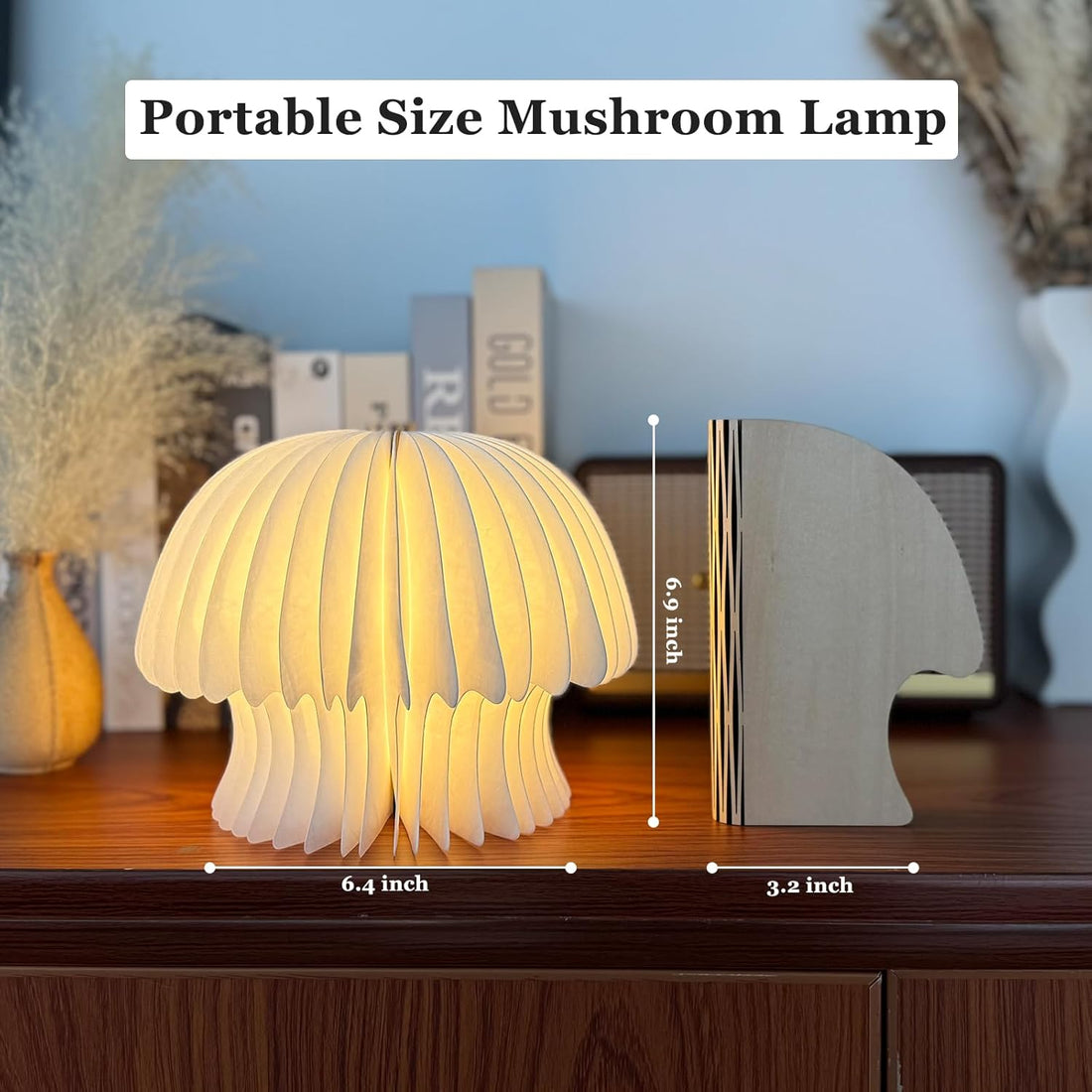 Mushroom Lamp, Rechargeable Jellyfish Desk Night Light