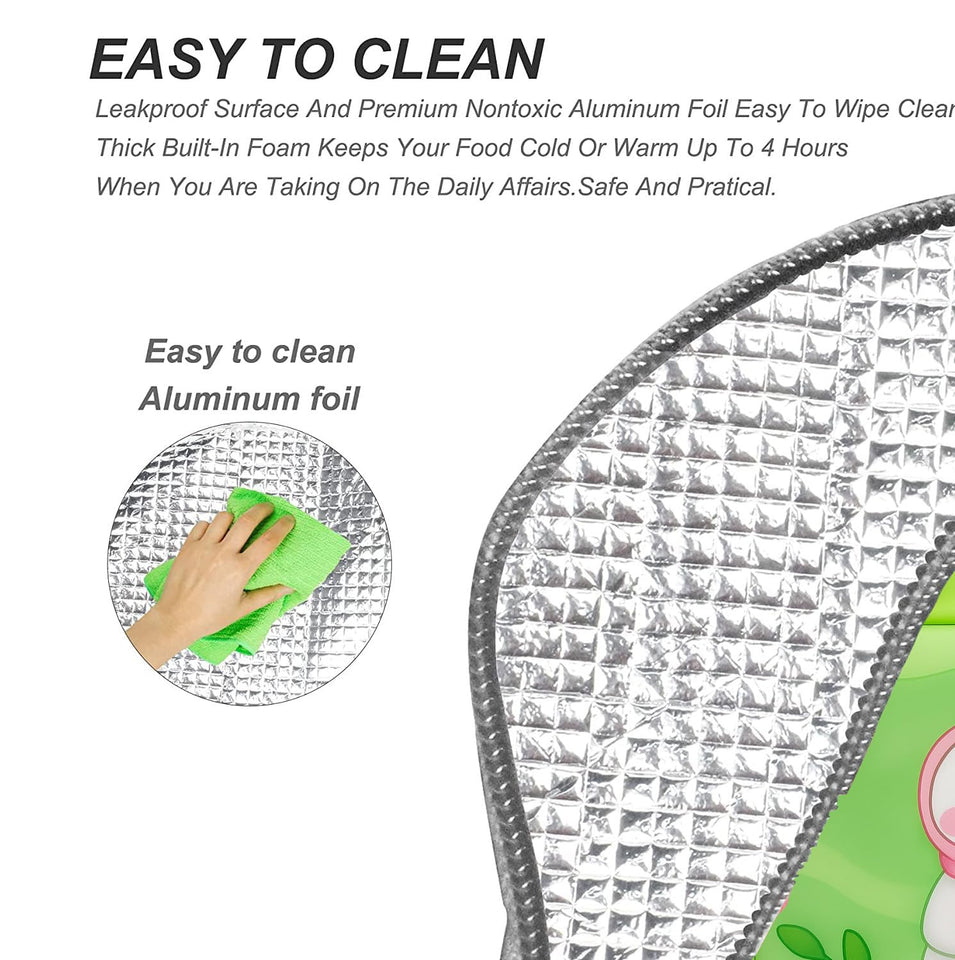 Lunch Bag | Leakproof Thermal Lunch Box Bag for School | Lightweight and Durable | Cute Design for Boys and Girls | Easy to Carry