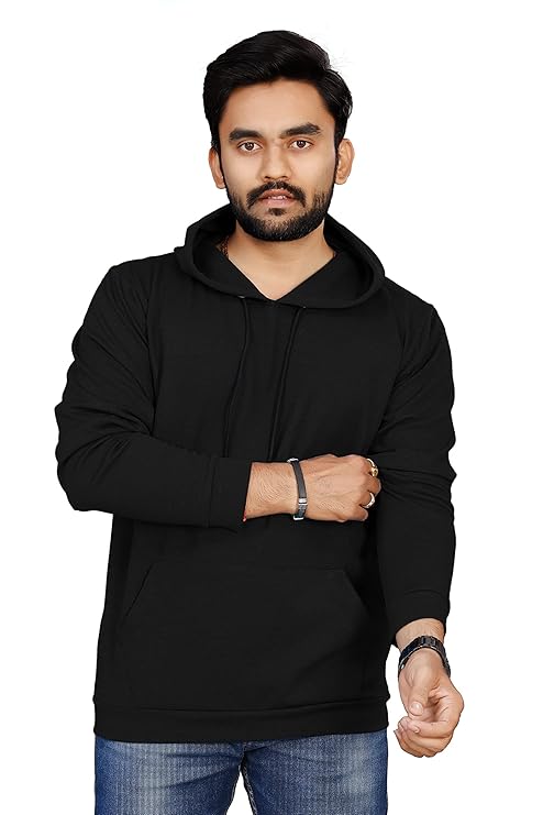 Men's Plain Hoodie: Classic, Comfortable, Versatile, Perfect for Casual Wear.