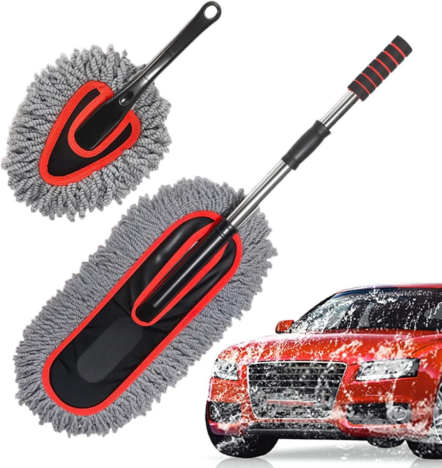 Lightweight Car Brush Duster - 2X Extendable No Scratch Soft Auto Accessories for Exterior