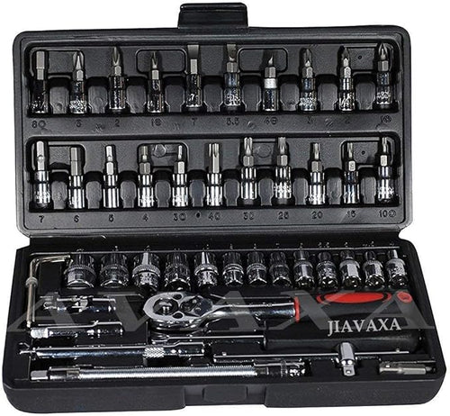 JIAVAXA 46 In 1 Pcs Tool Kit & Hand Tool Kit Wrench Set Multi Purpose Combination Tool