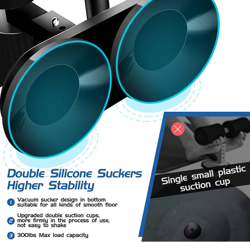 Portable Sit Up Bar For Floor Sit-Up Assistant Device with 2 Strong Suction Cups - Ab Crunch Machine - 3 Positions Exercise Equipment Abs house...