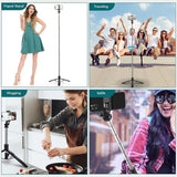 Selfie Stick Tripod with Remote 62inch Extendable mobile selfie stick with tripod stand for Camera Portable Tripod for iPhone and Android Phone...