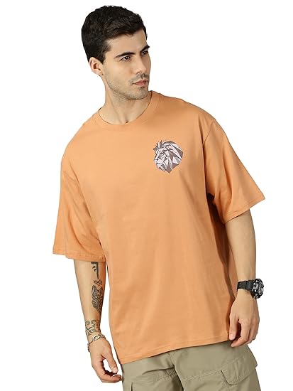 HOLLANDER Mens Half Sleeve Cotton Oversized Fit Printed T-Shirt