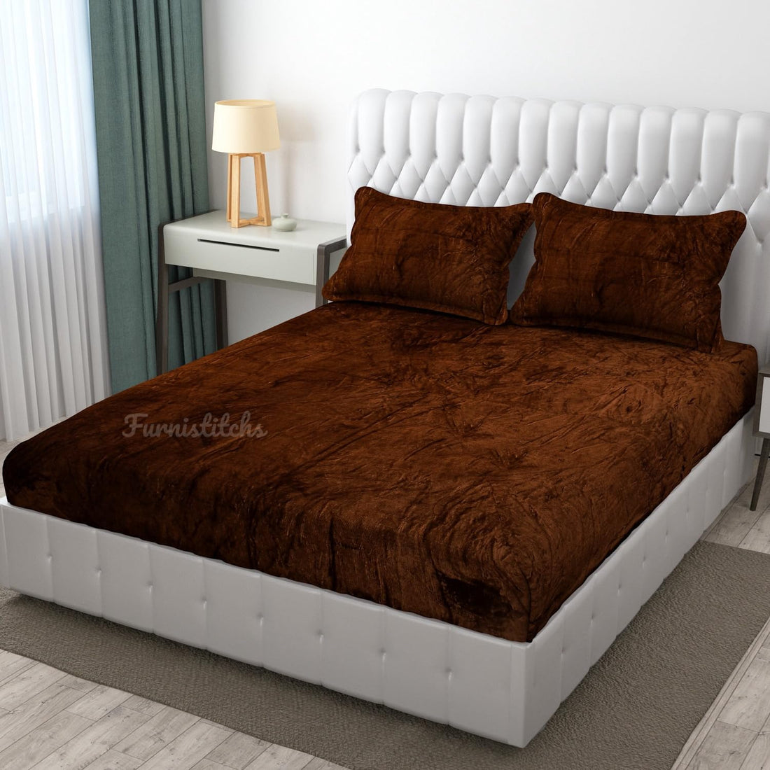 Velvet Warm Winter Solid Flannel Elastic Fitted Bedsheets