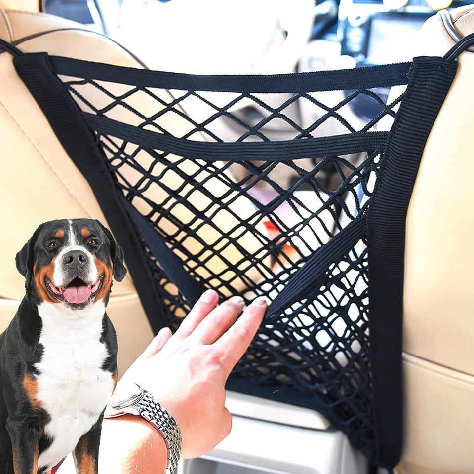 Car Mesh Organizer 3-Layer, car Storage net, Barrier Backseat Mesh Net for, Seat Back Net Bag, Driver Storage Netting Pouch, Automotive Seat Back...
