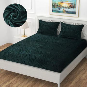 Velvet Warm Winter Solid Flannel Elastic Fitted Bedsheets