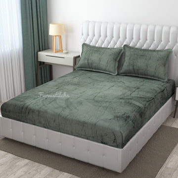 Velvet Warm Winter Solid Flannel Elastic Fitted Bedsheets