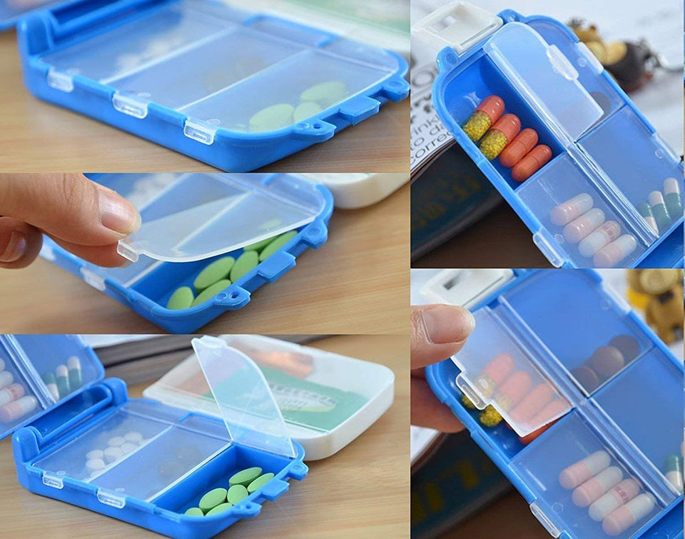 Plastic Pill Medicine Organizer Box, PAQCK OF 2 Medicine Reminder & Storage Box For 8 Days, Pack Of 1, Multicolour