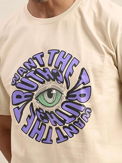 Oversize Loose Baggy Fit Round Neck Half Sleeve Graphic Printed Multicolor T-Shirt Combo (Pack of 2)