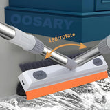 Bathroom Cleaning Brush with Wiper 3 in 1 Tiles Cleaning Brush Floor Scrub Bathroom Brush with Long Handle 180° Rotate Cleaning