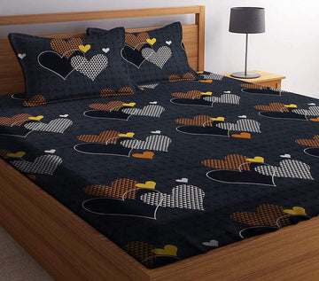 Gold Fitted (Elastic) Bedsheet with 2 Pillow Covers