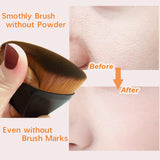 pincéis de maquiagem de base para misturar creme líquido impecável blush facial com capa protetora (pincel Kabuki hexagonal rosa e preto)