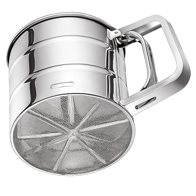 Flour Sifter/Atta chhani Hand Press Design Stainless Steel Flour Sifter Corrosion