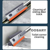 Bathroom Cleaning Brush with Wiper 3 in 1 Tiles Cleaning Brush Floor Scrub Bathroom Brush with Long Handle 180° Rotate Cleaning