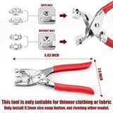 Clatoon 200 Sets Metal Snaps Buttons with Fastener Pliers Press Tool Kit