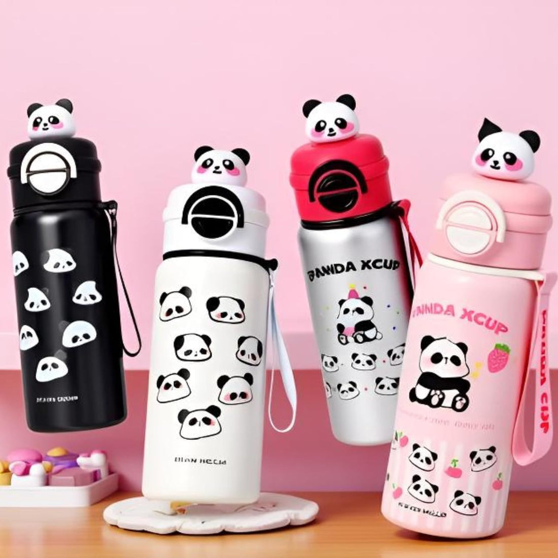 Cute Panda Water Bottle for School Kids