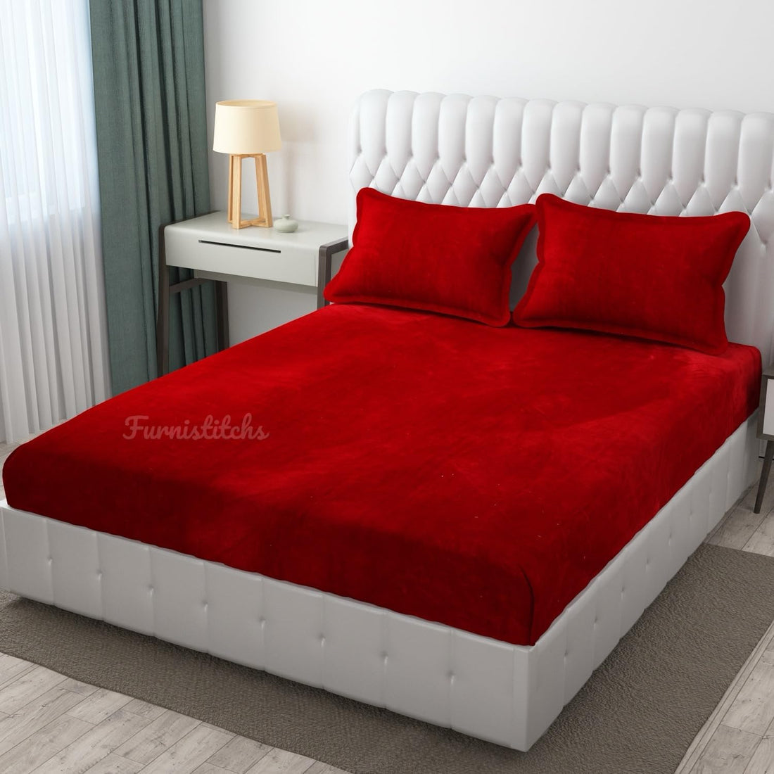 Elite Velvet Solid Woollen Elastic Fitted Bedsheets