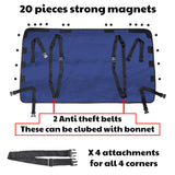 agnetic Car Bonnet Cover with Anti-Theft Spikes | Waterproof Universal Protector from Dogs,Monkeys, Dust and UV Rays | Blue