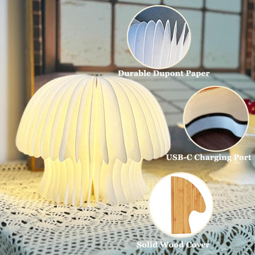 Mushroom Lamp, Rechargeable Jellyfish Desk Night Light