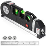 Laser Level Tool, Multipurpose Laser Level Kit Standard Cross Line Laser level Laser Line leveler Beam Tool with Metric Rulers