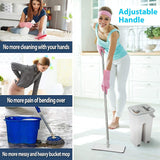 Easy Flat Mop Stick Rod with Bucket Set in Offer for Wet & Dry Use, Best 360 Degree Spin Magic Floor Cleaning for Home + Office and 2...