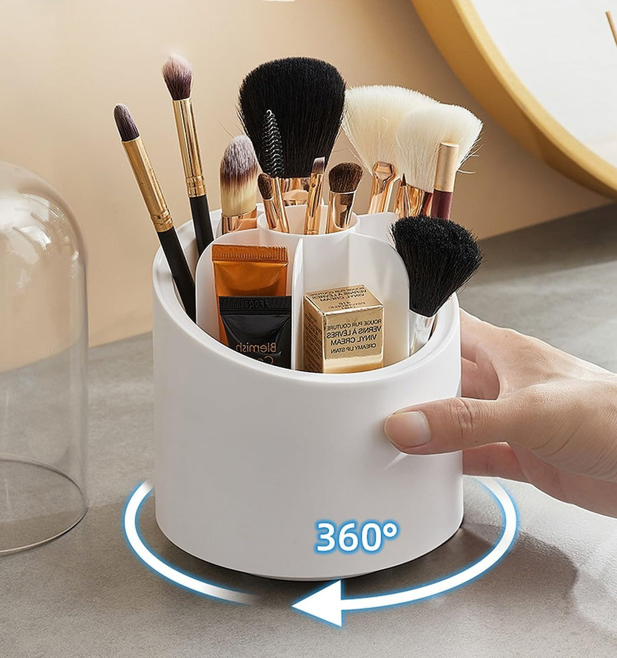 Cosmetic Makeup Brush Storage Holder 360° Rotating Dust-proof Organiser Lipstick Pen Storage Box