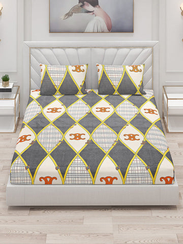 Glace Cotton Printed Flat Double Bedsheet